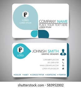 Blue modern creative business card and name card,horizontal simple clean template vector design, layout in rectangle size.