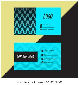 blue, modern, creative and clean business card, simple template vector design