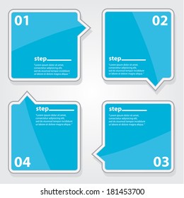 blue Modern Design glossy banners template / can be used for infographics / numbered banners / horizontal cutout lines / graphic or website layout vector