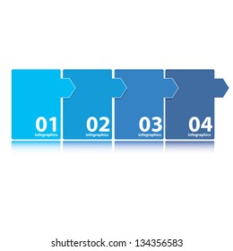 Blue modern Design template / can be used for infographics / numbered banners / horizontal cutout lines / graphic or website layout vector