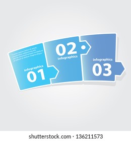 Blue modern Design template / can be used for infographics / numbered banners / horizontal cutout lines / graphic or website layout vector