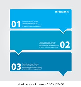 Blue modern Design template / can be used for infographics / numbered banners / horizontal cutout lines / graphic or website layout vector