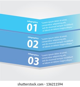 Blue modern Design template / can be used for infographics / numbered banners / horizontal cutout lines / graphic or website layout vector