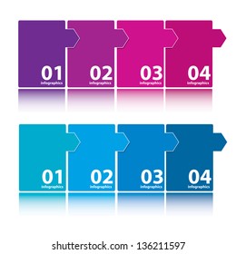 Blue modern Design template / can be used for infographics / numbered banners / horizontal cutout lines / graphic or website layout vector