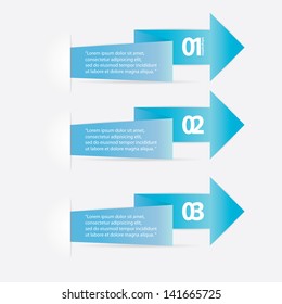 Blue modern Design template / can be used for infographics / numbered banners / horizontal cutout lines / graphic or website layout vector