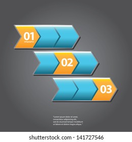 Blue modern Design template / can be used for infographics / numbered banners / horizontal cutout lines / graphic or website layout vector