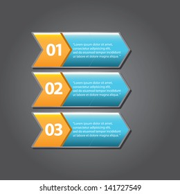 Blue modern Design template / can be used for infographics / numbered banners / horizontal cutout lines / graphic or website layout vector