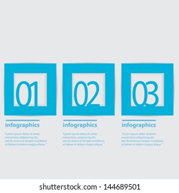 Blue Modern Design template / can be used for infographics / numbered banners / horizontal cutout lines / graphic or website layout vector