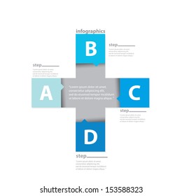 Blue modern Design template / can be used for infographics / numbered banners / horizontal cutout lines / graphic or website layout vector