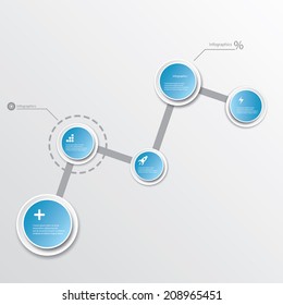 blue modern Design template / can be used for infographics / numbered banners / cutout lines / graphic or website layout vector