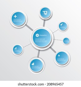 blue modern Design template / can be used for infographics / numbered banners / cutout lines / graphic or website layout vector