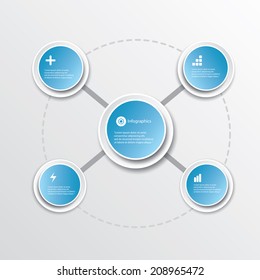 blue modern Design template / can be used for infographics / numbered banners / cutout lines / graphic or website layout vector