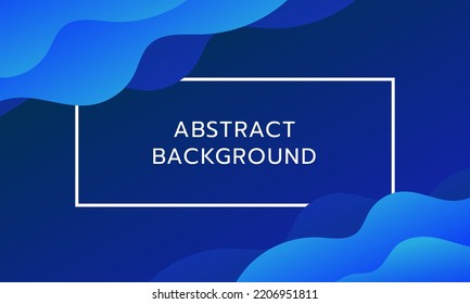 Blue modern fluid dynamic shape and blue gradient abstract background with text 