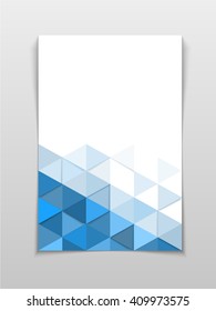 Vector de triángulo de Plantilla de diseño de volante azul moderno, diseño de materiales.