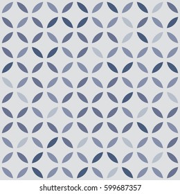 Blue modern geometric abstract background with circle. Seamless pattern