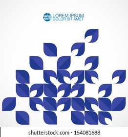 Blue Modern Geometrical Leaf Shape Background And Space For Your Text, Vector Illustration