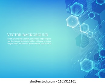 blue modern hexagon background