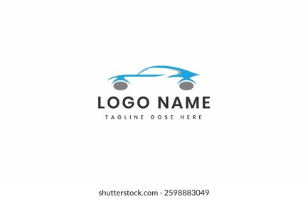Blue Modern Initial car Logo Design Template