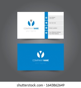 Blue Modern Minimal Bussines Card Template.