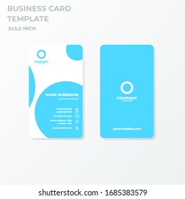 Blue modern minimalist business card design template