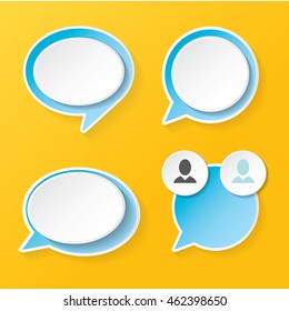 blue modern paper banners set / can be used for infographics / numbered banners / horizontal cutout lines / graphic or website layout vector