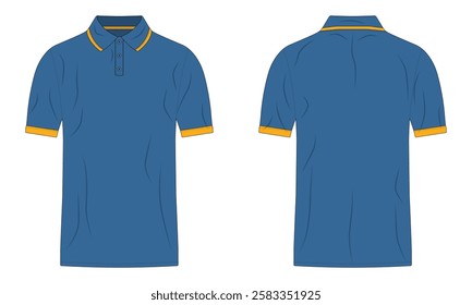 Blue modern polo t-shirt template