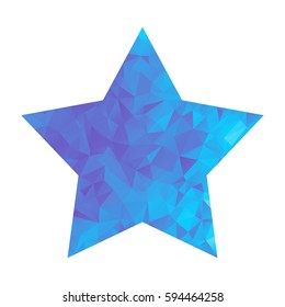 Blue modern polygonal star