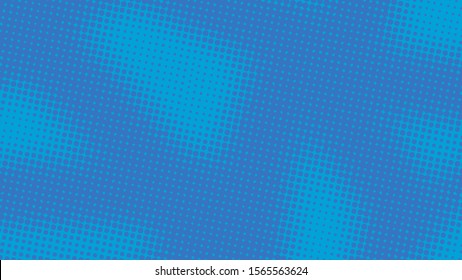 Blue modern pop art background with halftone dots design, vector illustration  