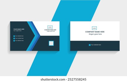 Blue modern professional business card