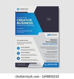 Blue Modern And Professional Corporate Flyer Template For Service Company