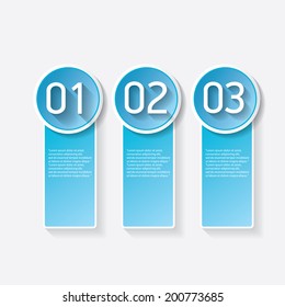 blue modern progress paper banners / can be used for infographics / numbered banners / horizontal cutout lines / graphic or website layout vector
