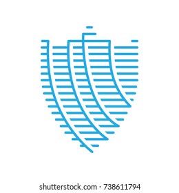 Blue Modern Shield Logo