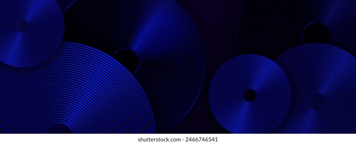 Blue modern simple dynamic shiny lines shapes banner with futuristic technology concept