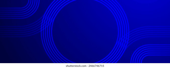 Blue modern simple dynamic shiny lines shapes banner with futuristic technology concept
