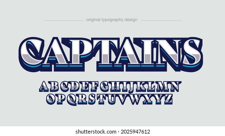 Blue Modern Sports Logo Style Typography