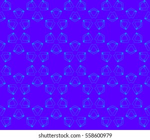 Blue modern stylish texture.Stylish background with fancy elements. Vector seamless pattern.