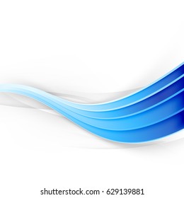 Blue modern swoosh fast speed rapid wave. Isolated blue stream divided tech line border background. Vector illustration