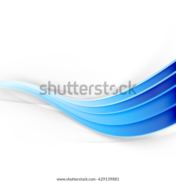 Blue\
modern swoosh fast speed rapid wave. Isolated blue stream divided\
tech line border background. Vector\
illustration