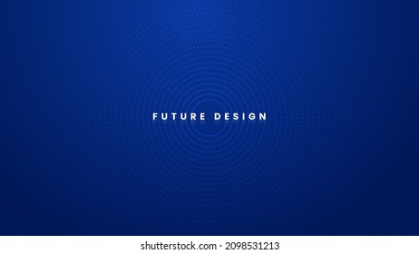 Blaues, modernes Technologiekonzept, Hintergrund mit Kreislinien und Partikelelementen für die Website	