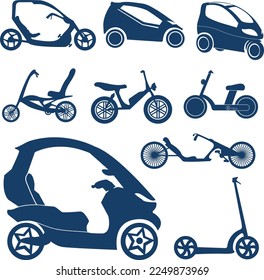 Blue Modern Transportation Silhouette Collections