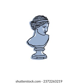 Blue Modern Trendy Ancient Greek Statue 