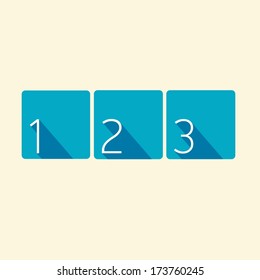 Blue Modern trendy flat UI Design template / can be used for infographics / numbered banners / horizontal cutout lines / graphic or website layout vector
