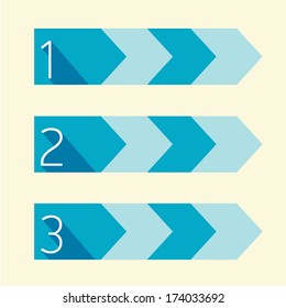 Blue Modern trendy flat UI Design template / can be used for infographics / numbered banners / horizontal cutout lines / graphic or website layout vector