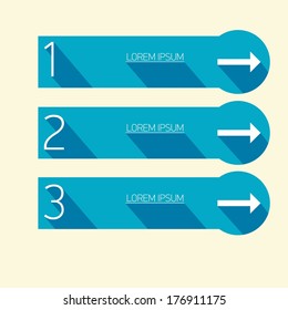 Blue Modern trendy flat UI Design template / can be used for infographics / numbered banners / horizontal cutout lines / graphic or website layout vector