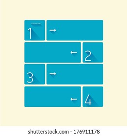 Blue Modern trendy flat UI Design template / can be used for infographics / numbered banners / horizontal cutout lines / graphic or website layout vector