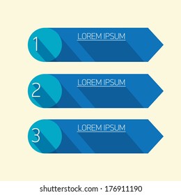 Blue Modern trendy flat UI Design template / can be used for infographics / numbered banners / horizontal cutout lines / graphic or website layout vector