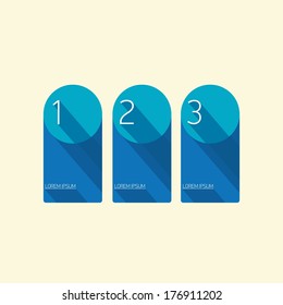 Blue Modern trendy flat UI Design template / can be used for infographics / numbered banners / horizontal cutout lines / graphic or website layout vector
