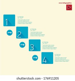 Blue Modern trendy flat UI Design template / can be used for infographics / numbered banners / horizontal cutout lines / graphic or website layout vector