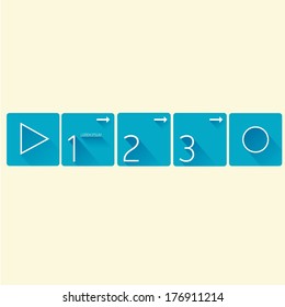 Blue Modern trendy flat UI Design template / can be used for infographics / numbered banners / horizontal cutout lines / graphic or website layout vector