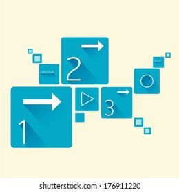 Blue Modern trendy flat UI Design template / can be used for infographics / numbered banners / horizontal cutout lines / graphic or website layout vector